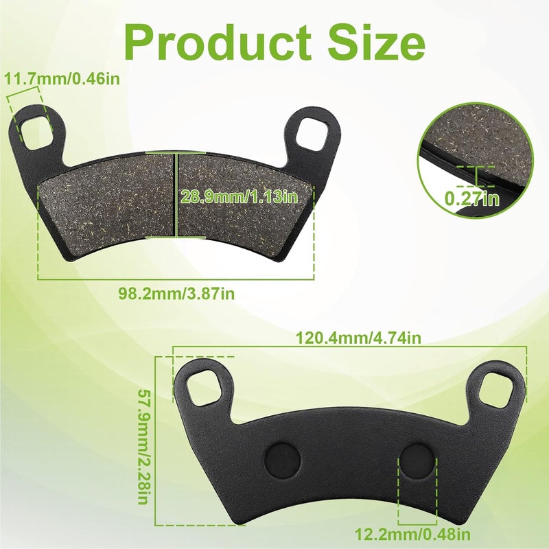ZICOO Front and Rear Brake Pads for Polaris RZR XP 1000 EPS 2014-2022, RZR 1000 XP 4 Except Premium Edition 2014-2021, Ranger 570 700 800 Crew 700 2008-2019 - Image 5